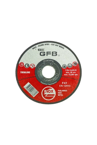 GFB 2351 180*1,6 İnox Metal Kesici Taş 10'lu Paket ürün görseli 1