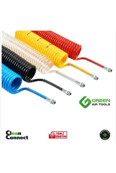 Green Air Tools Green 5-8 PE 7,5 Metre Spiral Hava Hortumu ürün görseli 1