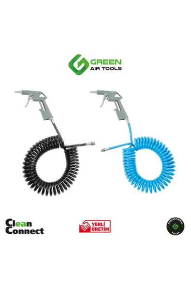 Green Air Tools Green 5*8 PE 5 Metre Metal Tabancalı Polietilen Spiral Hava Hortumu Tır&traktör Için Mini Uçlu Yerli ürün görseli 1