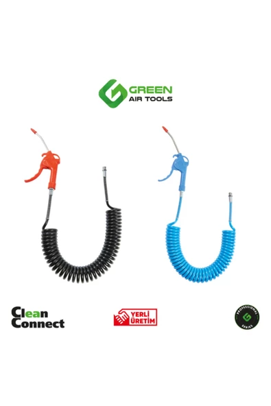 Green Air Tools Green 5-8 PE Plastik Tabancalı Spiral Hava Hortumu ürün görseli 1