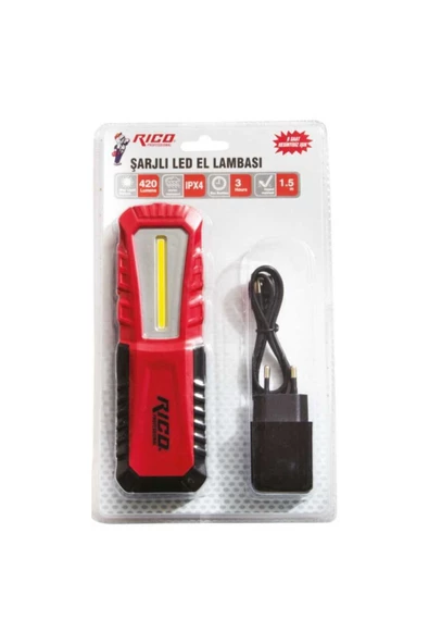 Rico 013-rc0038 K19 420lm Şarjlı Ledli Lamba ürün görseli 1