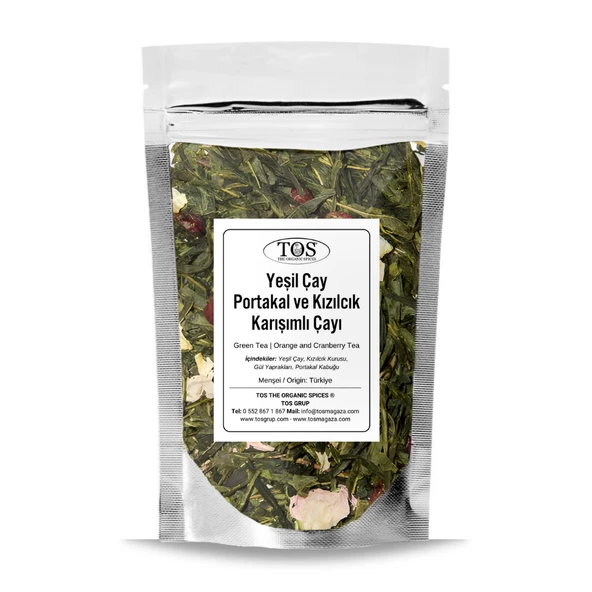 Yeşil Çay / Portakal ve Kızılcık Çayı 100 gr (1. Kalite) ürün görseli 1