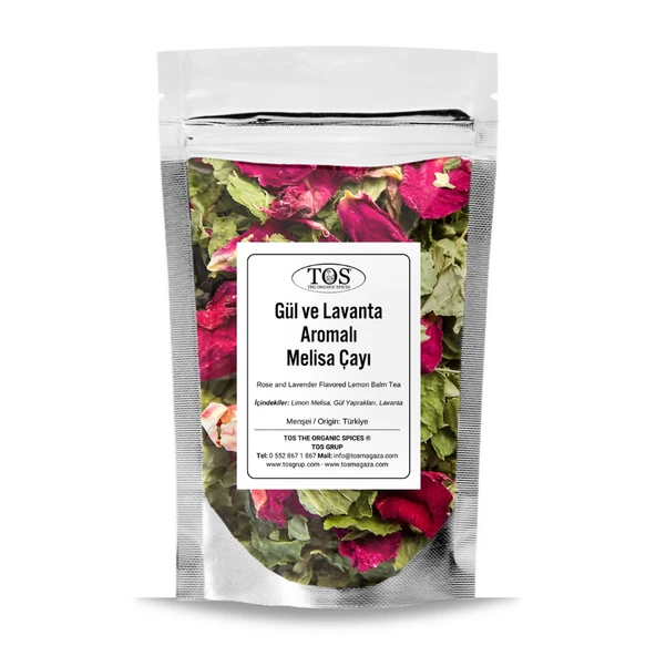Gül ve Lavanta Aromalı Melisa Çayı 100 gr (1. Kalite) ürün görseli 1