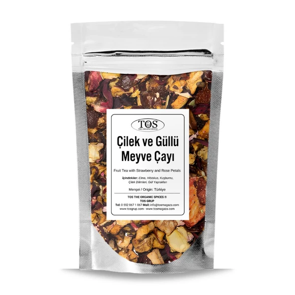 Çilek ve Gül Yapraklı Meyve Çayı 250 gr (1. Kalite) ürün görseli 1