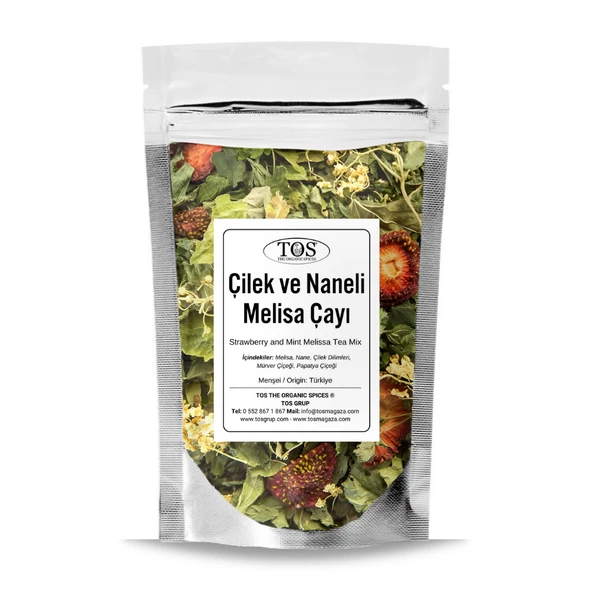 Çilek ve Naneli Melisa Çay Karışımı 100 gr (1. Kalite) ürün görseli 1