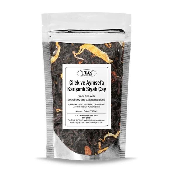 Çilek ve Aynısefa Karışımlı Siyah Çay 40 gr (1. Kalite) ürün görseli 1