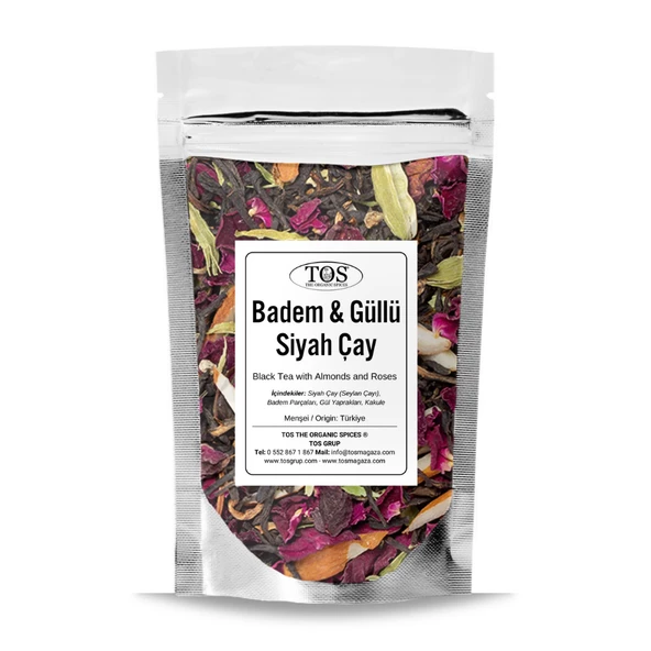 Badem ve Güllü Siyah Çay 250 gr (1. Kalite) ürün görseli 1