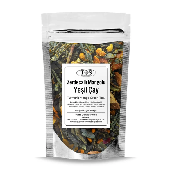 Zerdeçallı Mangolu Yeşil Çay 100 gr (1. Kalite) ürün görseli 1