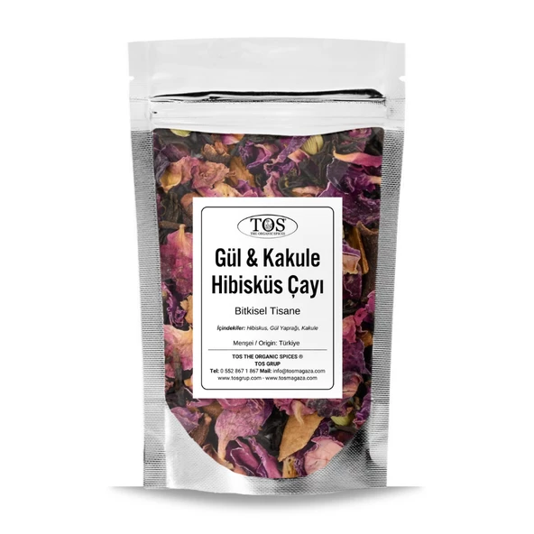Gül & Kakule ve Hibisküs Çayı (Bitkisel Tisane) 40 gr (1. Kalite) ürün görseli 1