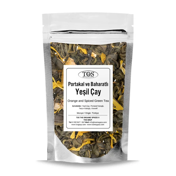 Portakallı Baharatlı Yeşil Çay 100 gr (1. Kalite) ürün görseli 1