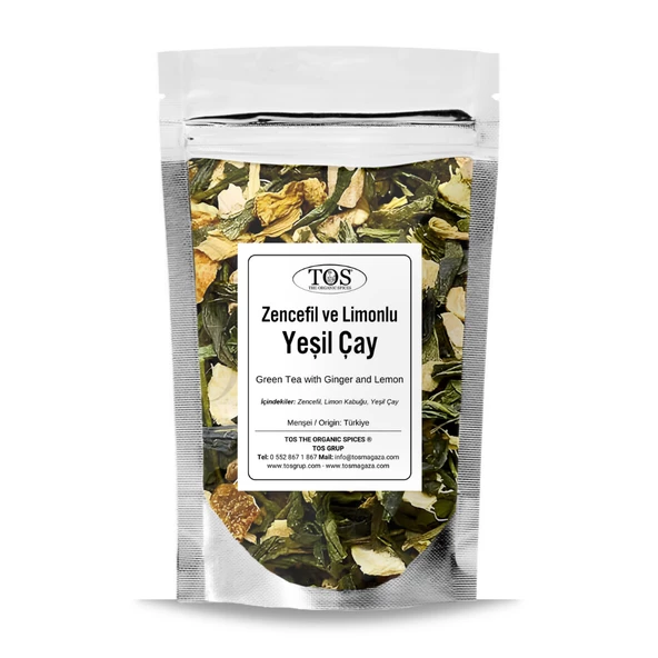 Zencefilli Limonlu Yeşil Çay 100 gr (1. Kalite) ürün görseli 1