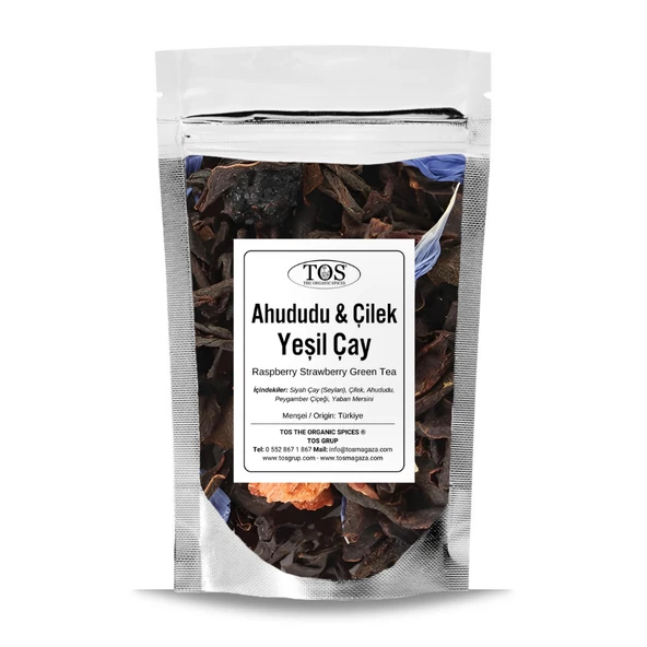 Ahududu Çilek Yeşil Çay 100 gr (1. Kalite) ürün görseli 1