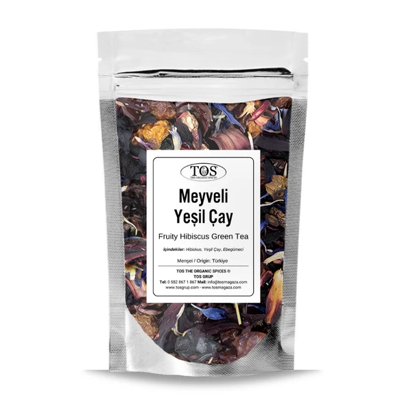 Meyveli Hibiskus Yeşil Çay 100 gr (1. Kalite) ürün görseli 1