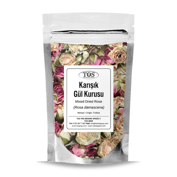 Karışık Gül Kurusu 50 gr (1. Kalite) Rosa damascena ürün görseli 1