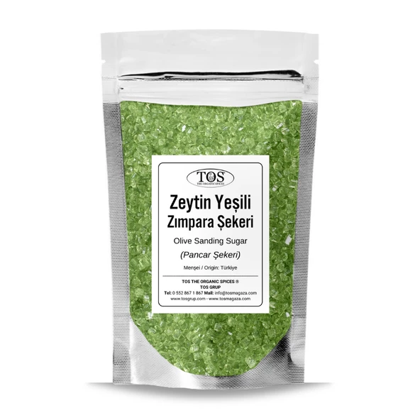 Zeytin Yeşili Zımpara Şekeri 100 gr Olive Green Sanding Sugar ürün görseli 1