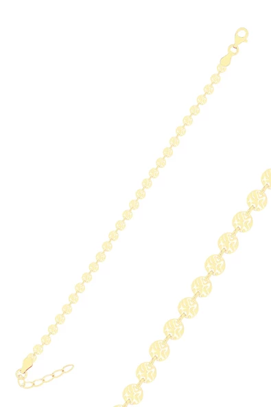 Gümüş altın yaldızlı dövme modeli pullu bileklik SGTL10514GOLD ürün görseli 1