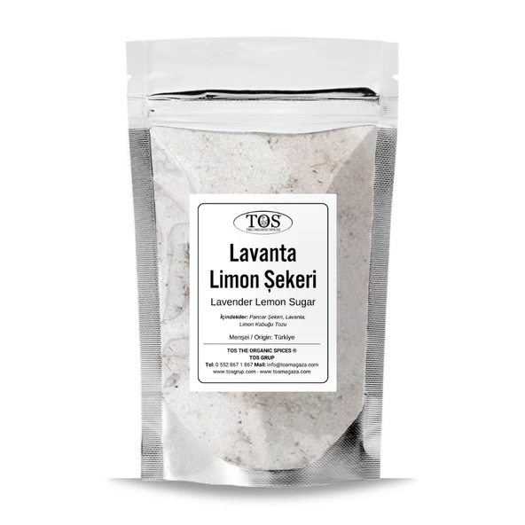Lavanta Limon Şekeri 500 gr (1. Kalite) Lavender Lemon Sugar ürün görseli 1