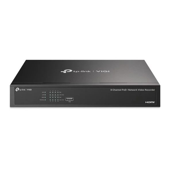Tp-Link VIGI NVR1008H-8MP 8 Kanal NVR (H.265+4K (2CH 8MP-4CH 4MP) PoE 113W ürün görseli 1