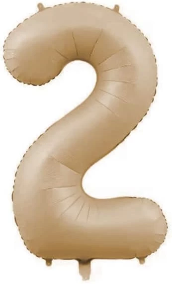 2 Rakam Karamel Folyo Balon 40 inç 100 cm ürün görseli 1