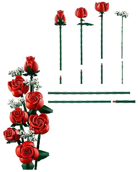 Lego Icons Gül Buketi 10328 - Resim 4