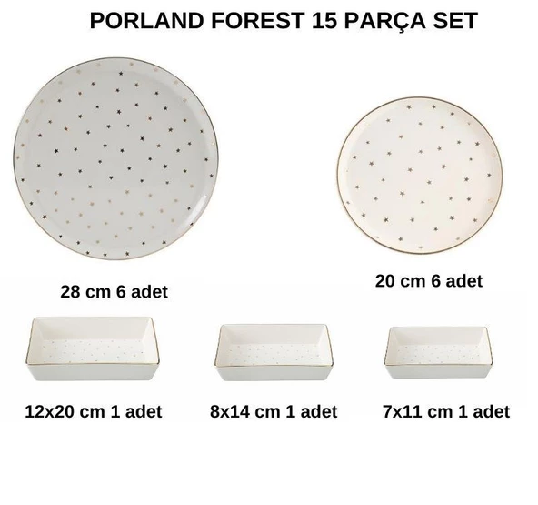 Porland Forest 15 Parça 6 Kişilik Servis Takımı ürün görseli 1