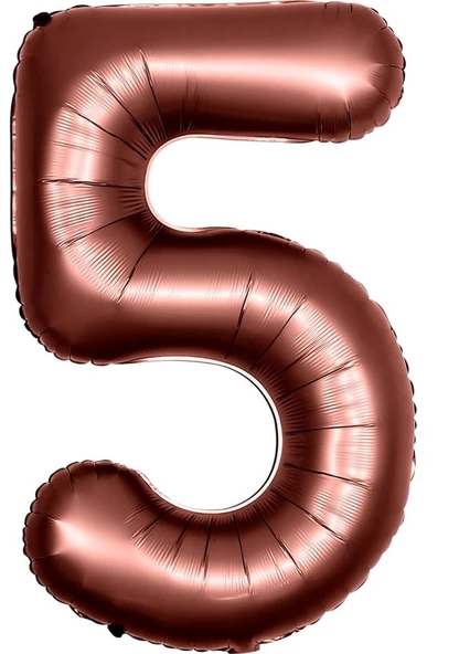 5 Rakam Çikolata Kahve Folyo Balon 40 inç 100 cm ürün görseli 1