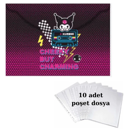 a4 boy çıt çıt  ödev dosyası +10' lu poşet dosya ürün görseli 1