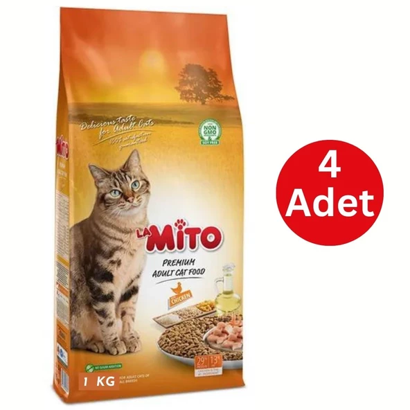 Mito Tavuklu Kedi Maması 4 Kg - Her Öğünde İlk Günkü Lezzet (4 x 1 Kg) ürün görseli 1