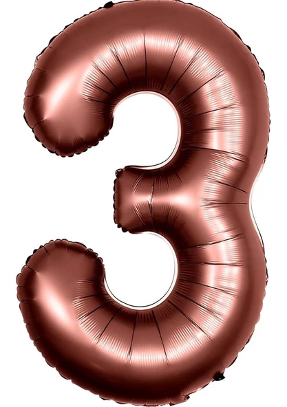 3 Rakam Çikolata Kahve Folyo Balon 40 inç 100 cm ürün görseli 1