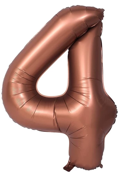 4 Rakam Çikolata Kahve Folyo Balon 40 inç 100 cm ürün görseli 1