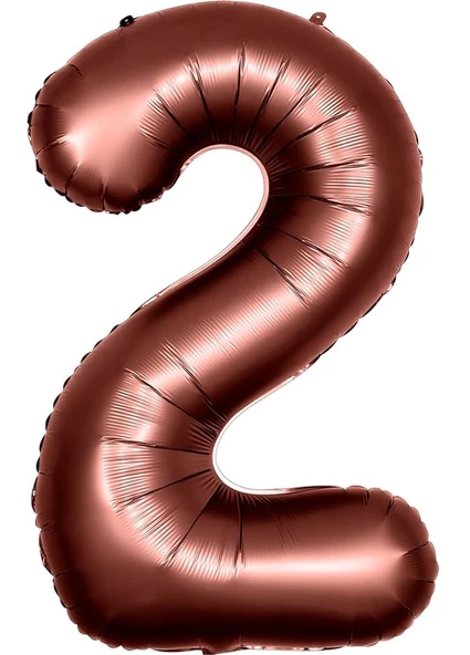 2 Rakam Çikolata Kahve Folyo Balon 40 inç 100 cm ürün görseli 1