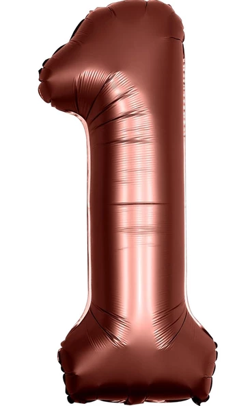 1 Rakam Çikolata Kahve Folyo Balon 40 inç 100 cm ürün görseli 1