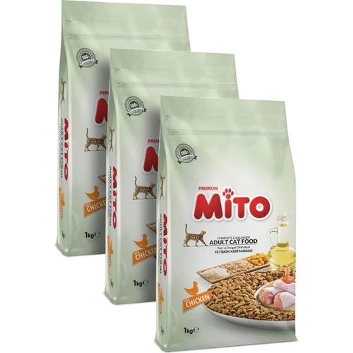 Mito Adult Cat Tavuklu Yetişkin Kedi Maması 1 kg - 3 Adet ürün görseli 1