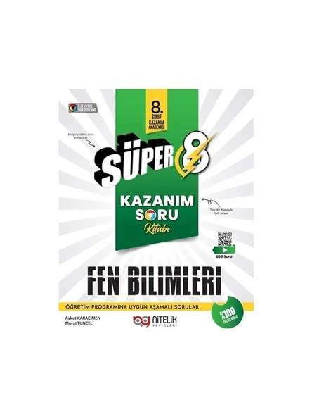 Nitelik Yayınları 8. Sınıf Süper Kazanım Fen Bilimleri Soru Kitabı ürün görseli 1