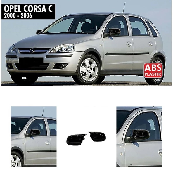 OPEL CORSA C UYUMLU PARLAK SİYAH BATMAN AYNA KAPAĞI ürün görseli 1