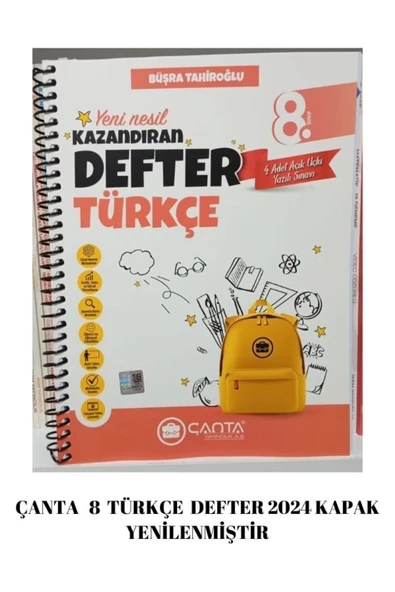 Çanta Yayınları 8.Sınıf Türkçe Okula Yardımcı Kazandıran Defter ürün görseli 1