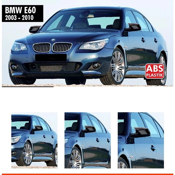 BMW 5.SERİ E60 UYUMLU PARLAK SİYAH BATMAN AYNA KAPAĞI ürün görseli 1