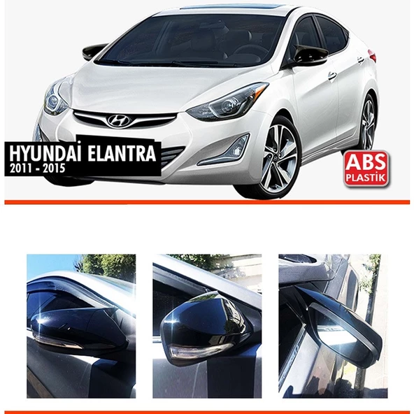 HYUNDAİ ELANTRA 2011-2015 UYUMLU PARLAK SİYAH BOYALI AYNA KAPAĞI ürün görseli 1