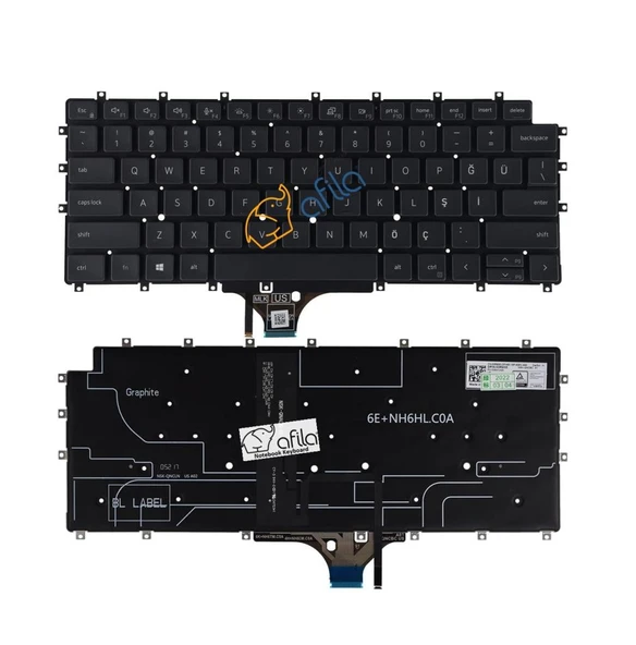 Dell Latitude 15 9510 9520 1JHJY 01JHJY 2'si 1 Notebook Klavyesi, Laptop Tuş Takımı (Siyah TR) IŞIKLI ürün görseli 1
