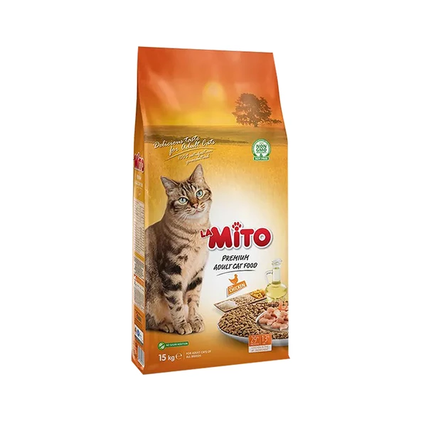 Mito Tavuklu Yetişkin Kedi Maması 15 Kg - Ev ve Sokak Kedileri İçin Premium Lezzet ürün görseli 1