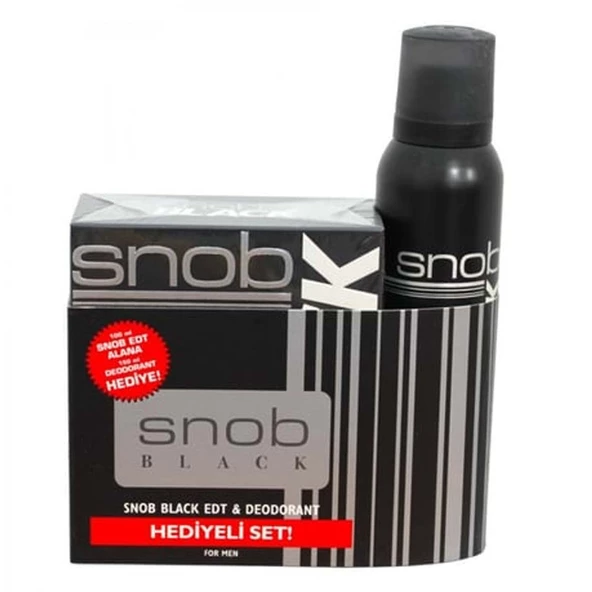 Snob Black EDT 100 ml + Deodorant Sprey 150 ml Erkek Parfüm Seti ürün görseli 1