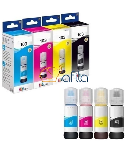 Epson Muadil T103 SİYAH ŞİŞELİ MÜREKKEP (70 ml) /  4'lü SET ürün görseli 1