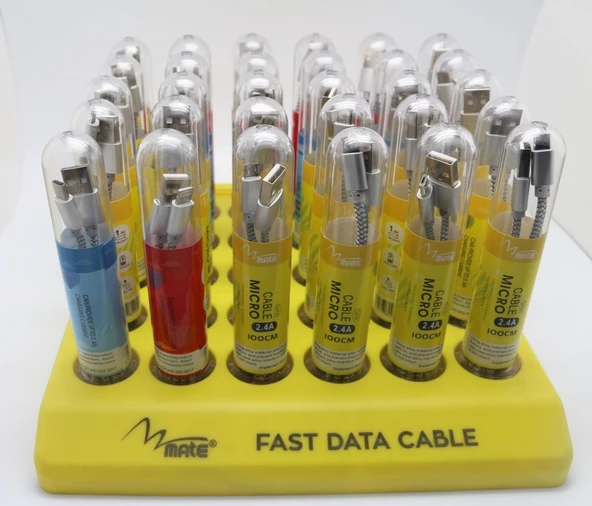 Mate Type-C Data Kablo 2.4Amper 1M Tüp Hasır Kablo USB-C - Resim 2
