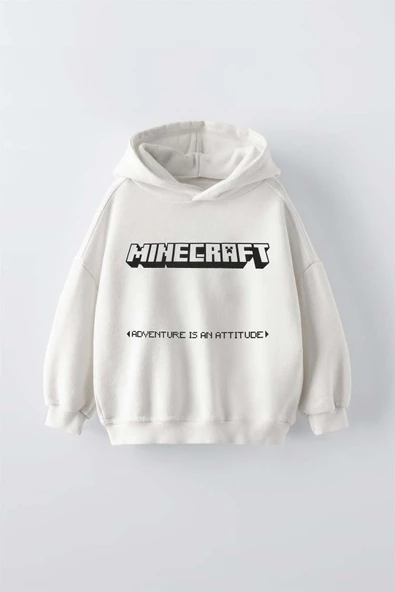 ERKEK ÇOCUK MINECRAFT MODELLİ PAMUK KAPŞONLU SWEAT - Resim 3