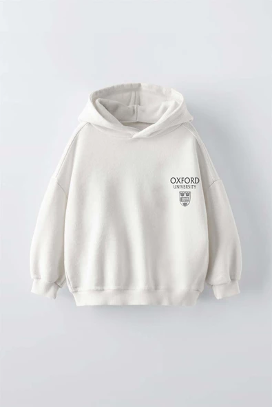 ERKEK ÇOCUK OXFORD MODELLİ KOL MANŞETLİ PAMUK KAPŞONLU SWEAT ürün görseli 1