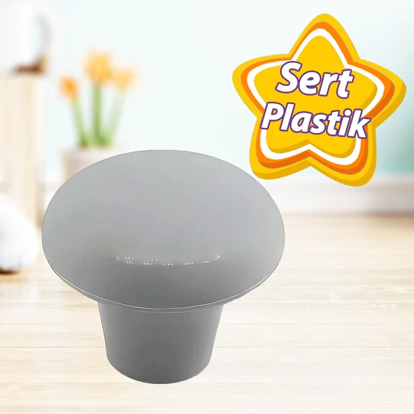 Sert Plastik Mantar Düğme Kulp Gri Dolap Mobilya Mutfak Dolabı Çekmece Kapak Kulpu Kulbu ürün görseli 1
