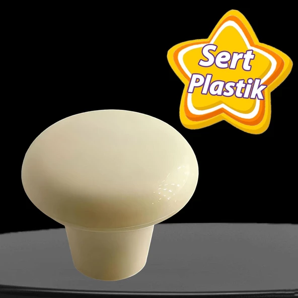 Sert Plastik Mantar Düğme Kulp Krem Dolap Mobilya Mutfak Dolabı Çekmece Kapak Kulpu Kulbu ürün görseli 1