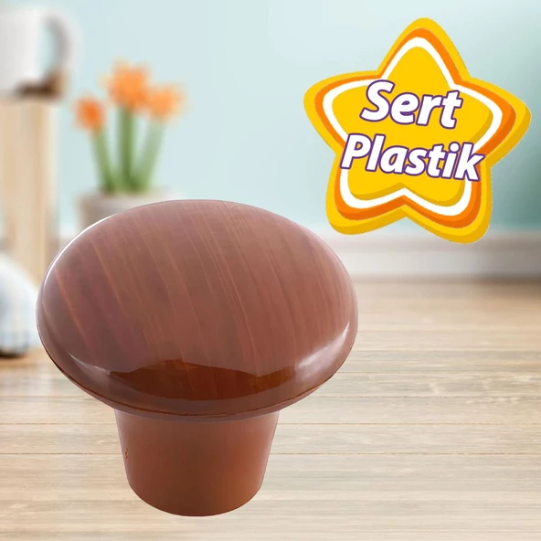 Sert Plastik Mantar Düğme Kulp Ceviz Dolap Mobilya Mutfak Dolabı Çekmece Kapak Kulpu Kulbu ürün görseli 1