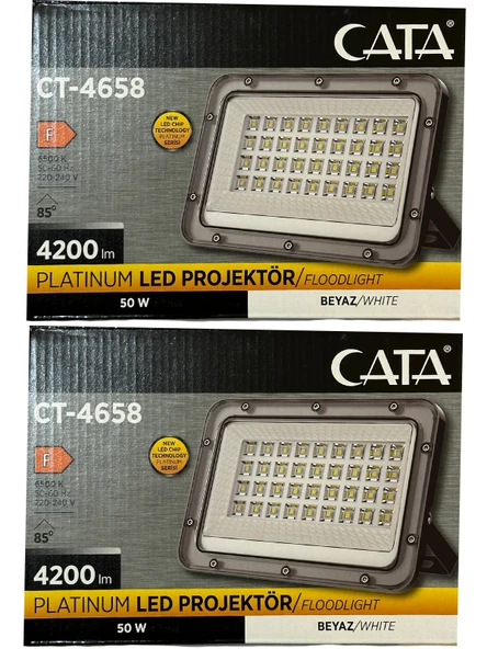 Cata CT-4658 50W 6500K (Beyaz Işık) Led Projektör (2 Adet) ürün görseli 1