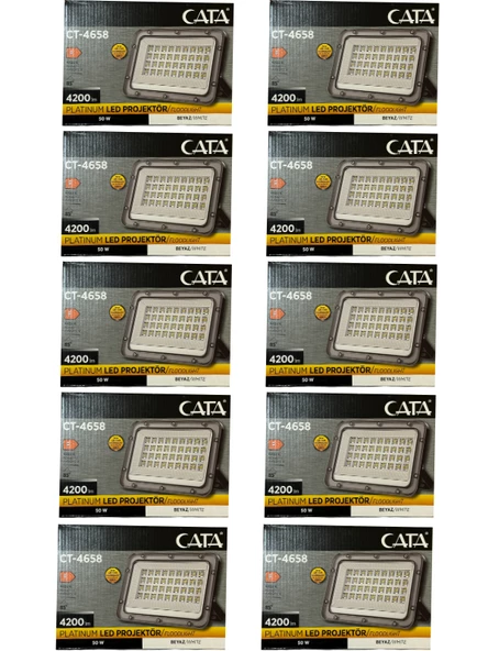 Cata CT-4658 50W 6500K (Beyaz Işık) Led Projektör (10 Adet) ürün görseli 1